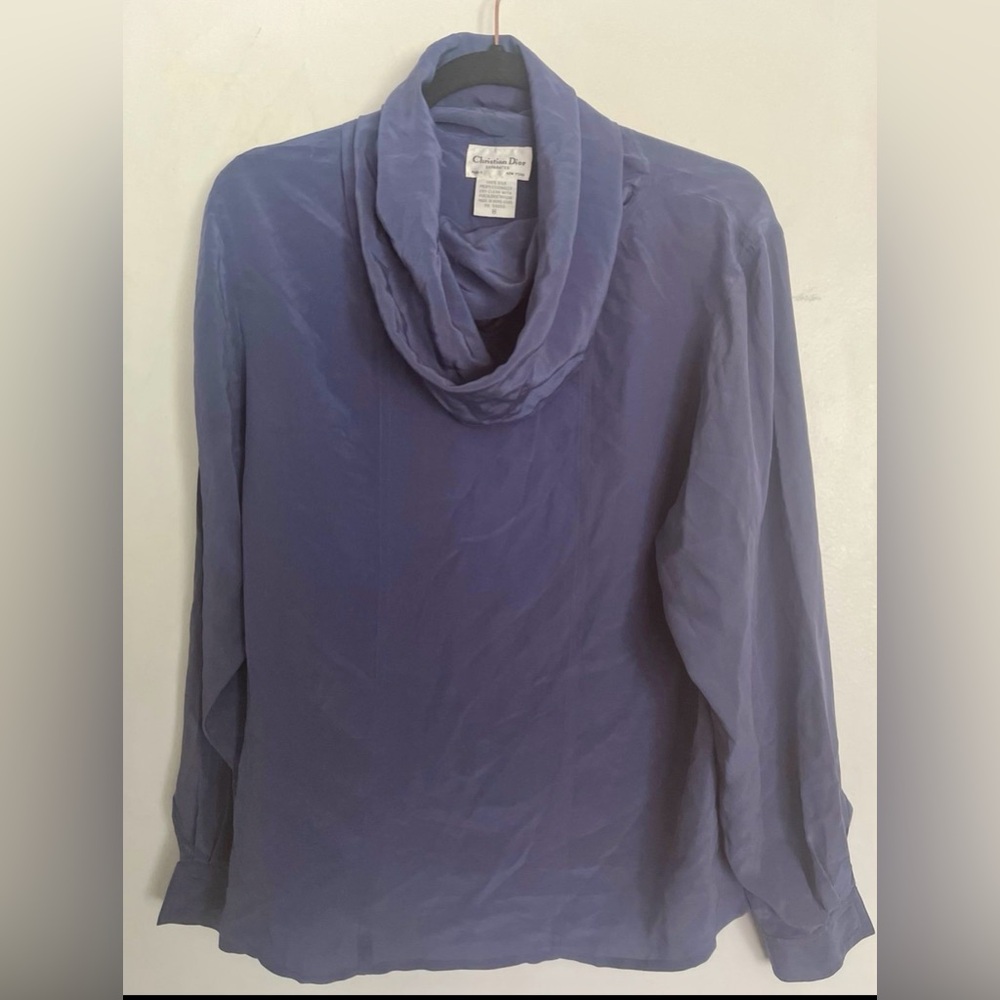 Vintage Christian Dior Silk Shawl blouse, 1980s